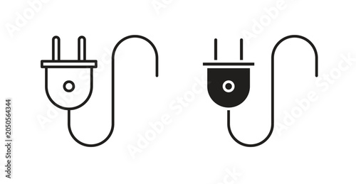 Foto Plug line icon vector set.
