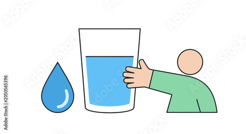 Billede på lærred Person holding a glass of water.