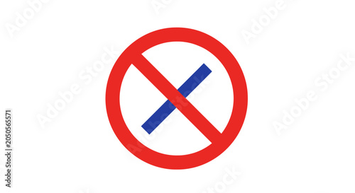 Prohibited Blue X Mark Symbol.