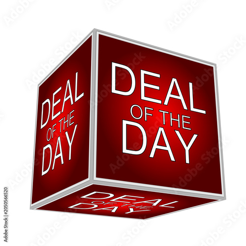 Cube with Deal of the Day - 3D illustration