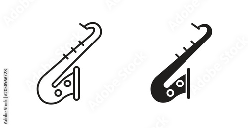 Photography Saxophone line icon vector set.