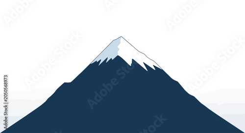 Quadro em tela Mountain with snow on top peak.