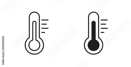 Obraz na płótnie Temperature line icon vector set.