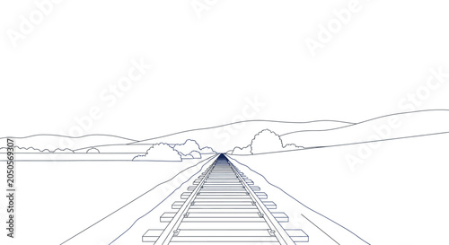 Tableau sur toile Railway tracks leading to horizon.