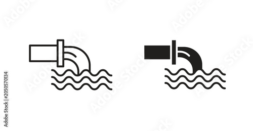 Photos Wastewater line icon vector set.