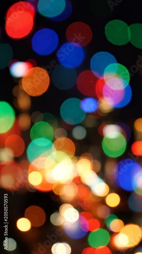 Colorful bokeh lights in the night.