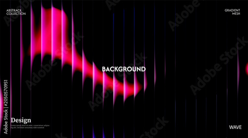 Dark purple glossy abstract background with striped effect. Wavy striped glass refraction.