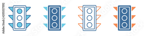 Fotografi Traffic Light Icon Set Multiple Style Collection