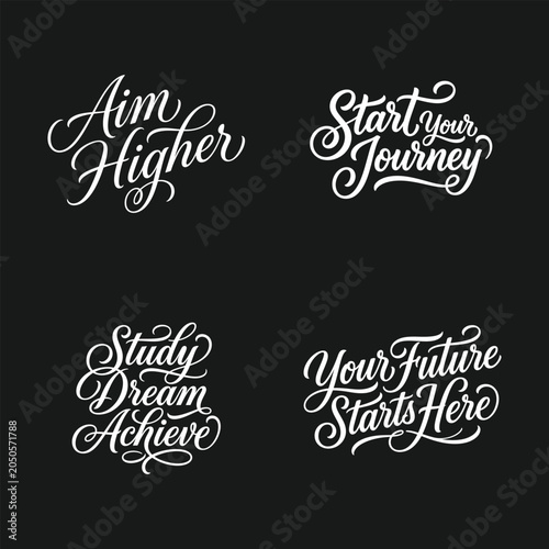 Set of motivational lettering quotes