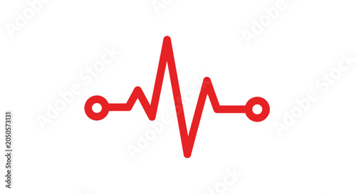 Tableau sur toile Red Heartbeat Line Medical Symbol Graphic.