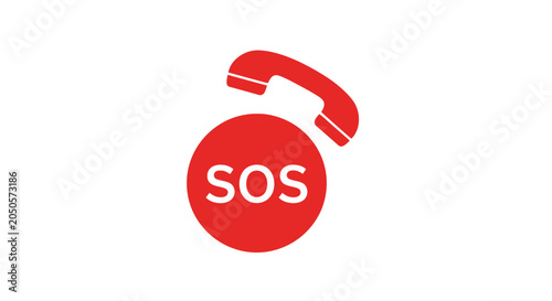 Tableau sur toile Red SOS Telephone Emergency Call.