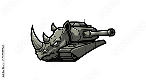 Photos Rhino head on a military tank.