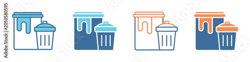Fotografie Trash Can Icon Set Multiple Style Collection