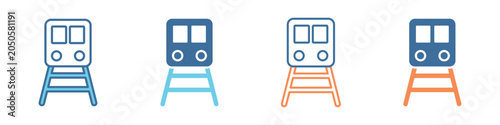 Fotografija Train Icon Set Multiple Style Collection