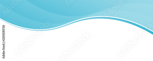 Foto Clean light blue background with dynamic curved waves and spacious layout