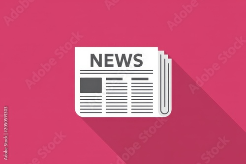 Flat design newspaper icon isolated on transparent background