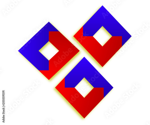 red and blue arrows