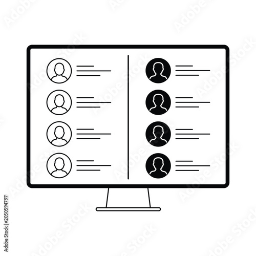 remote work business line icon vector illustrator design.