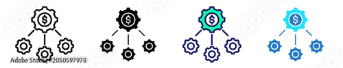 Financial Network   Icon Set Multiple Style Collection
