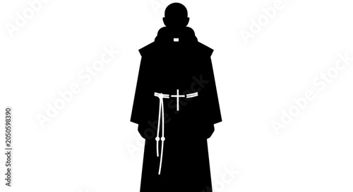 Foto Monk Silhouette, Religious Figure, Catholic Priest, Christian Clergy, Faith Symb
