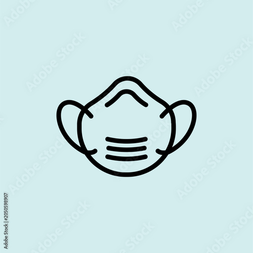 Icon of an N95 mask, essential for filtering virus-laden dust.