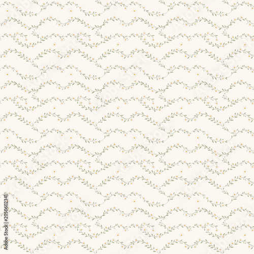 Seamless Wild Meadow Daisy Pattern