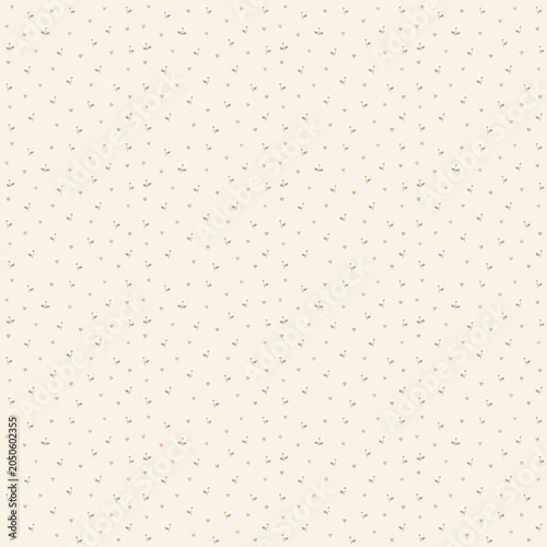Seamless Daisy and Dot Pattern
