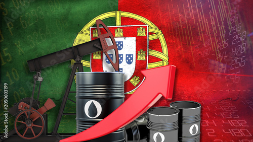 Foto Portuguese crude oil production and prices surge dramatically with an upward red