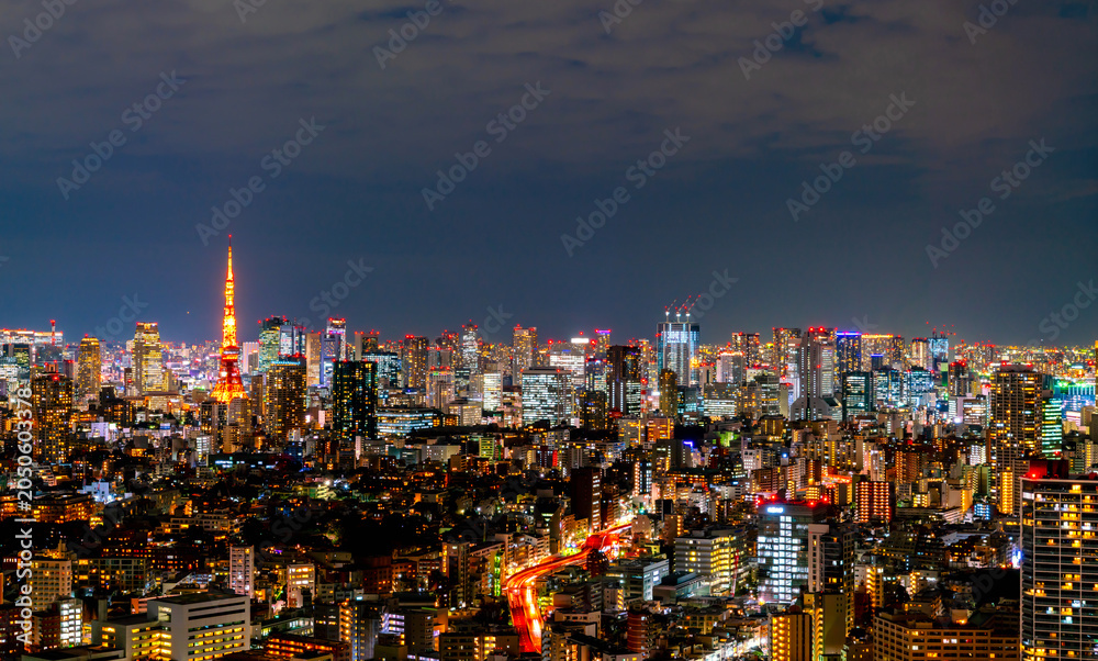 Fototapeta premium 東京夜景・恵比寿から望む浜松町方面