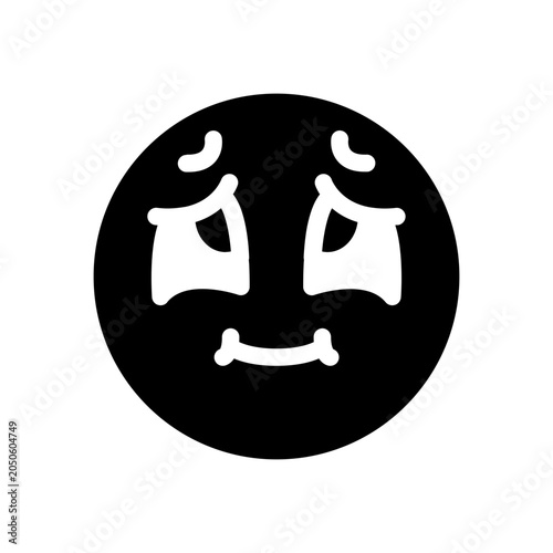Tableau sur toile Shy emoji icon