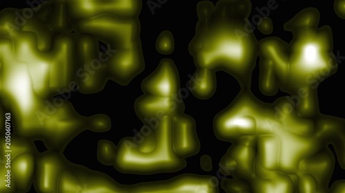 Glowing yellow blobs on dark background, abstract liquid shapes with soft textured patterns, suitable for vibrant design projects.