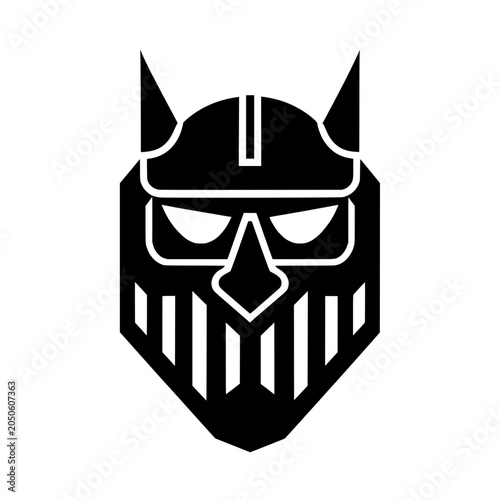 Futuristic Warrior Helmet Vector Illustration