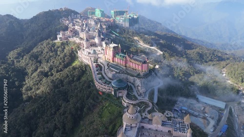 Vietnam Tourism Landmark Ba Na Hills Drone Aerial Travel Video 4K