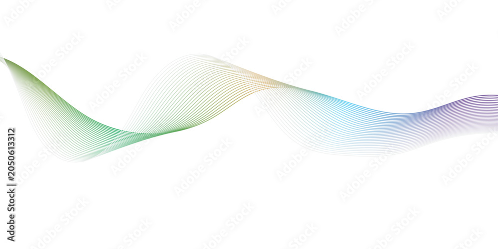 Fototapeta premium Soft Green Blue Gradient Wave Abstract Background with Elegant Flowing Line Pattern.