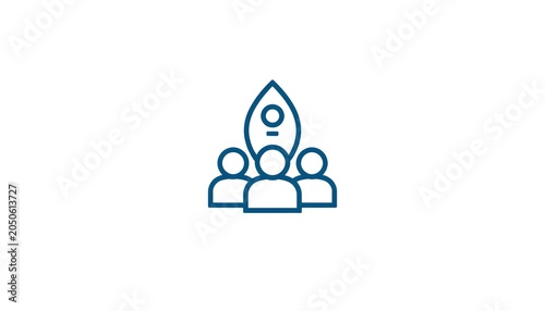 Dark Blue Startup Workflow Management and Collaboration Icon