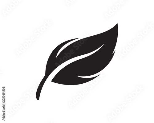 Simple black leaf icon