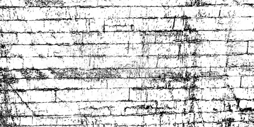 Grunge texture of an old brick wall with high contrast isolated on transparent background