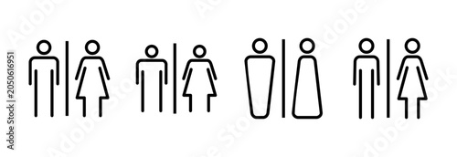 Toilet icon symbol for apps and websites. Girls and boys restrooms sign and symbol. bathroom sign. wc, lavatory