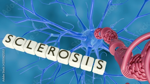 Foto A 3D rendering of multipolar neuron with its dendrites branching out