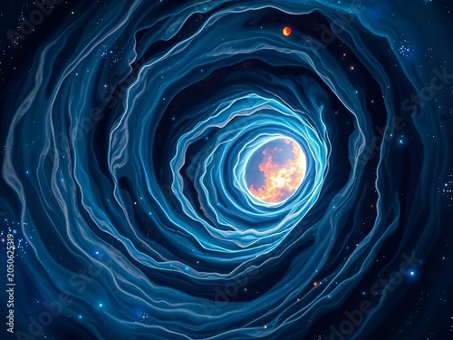 Cosmic whirlpool spirals outward, stars and gas swirling within, celestial, ||galaxy