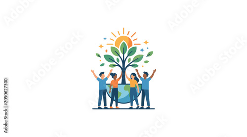 Fotografía Diverse Group Supporting Earth and Nature Sustainability