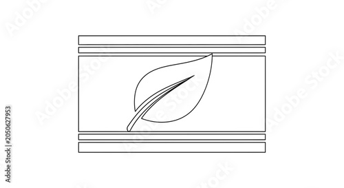 Eco-friendly Leaf Icon in a Minimalist Frame, Green Energy Concept