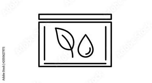 Eco-friendly packaging concept, leaf and water drop icon in a transparent bag