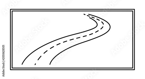 Curving Road with Dashed Line - Abstract Journey and Direction Concept