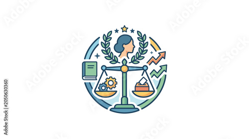 Tableau sur toile Equality and Governance Concept Illustration