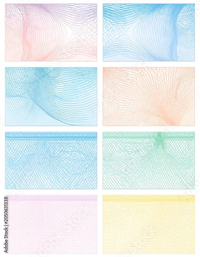 Abstract backgrounds in various colors and wavy lines for design elements