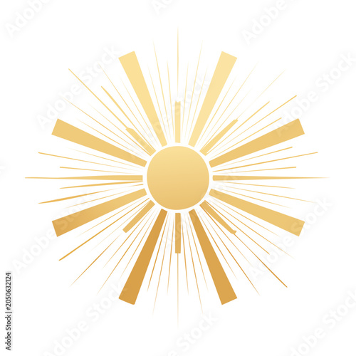 Golden sunburst graphic element