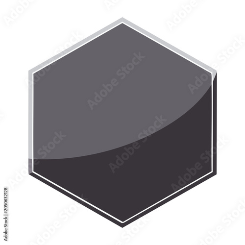 Gray hexagon icon with white outline on white background