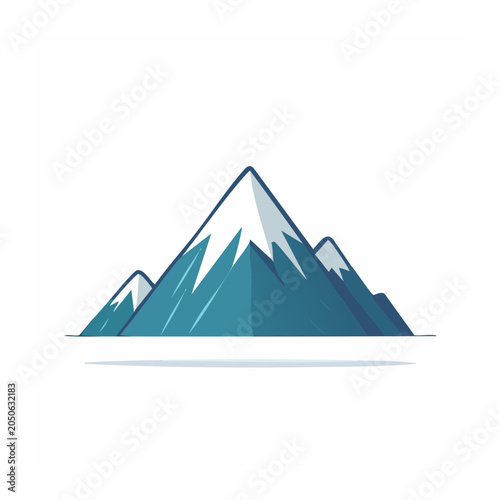 Stylized mountain range with snow caps