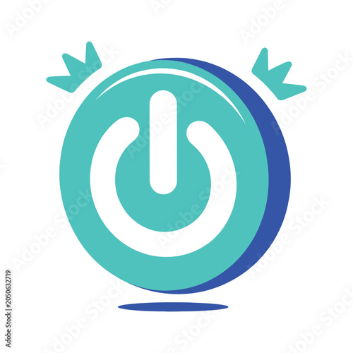 Photos Shutdown button icon power symbol vector illustration